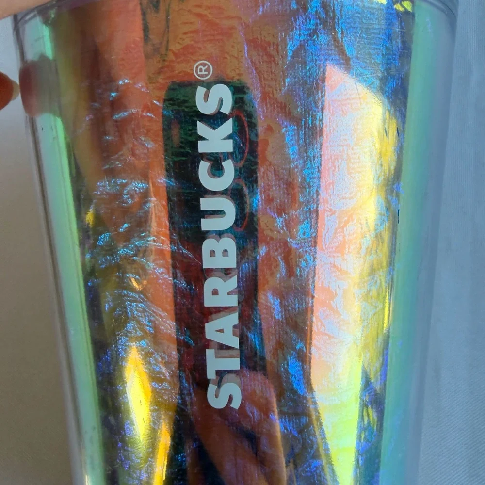 Starbucks 2019 Holiday Holographic Iridescent Cold Cup Tumbler 16oz